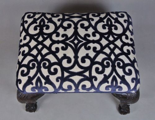 fig 2. 19th Century Mahogany Carved Stool of George II Design