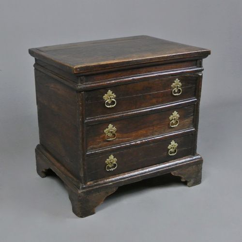 Small and Charming George I Elm and Oak Box Stool C. 1730