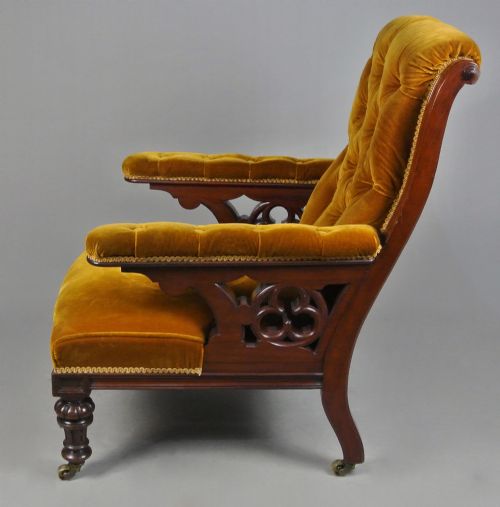 fig 2. 19th Century Gothic Fireside Chair in the Manner of Holland & Sons c. 1880