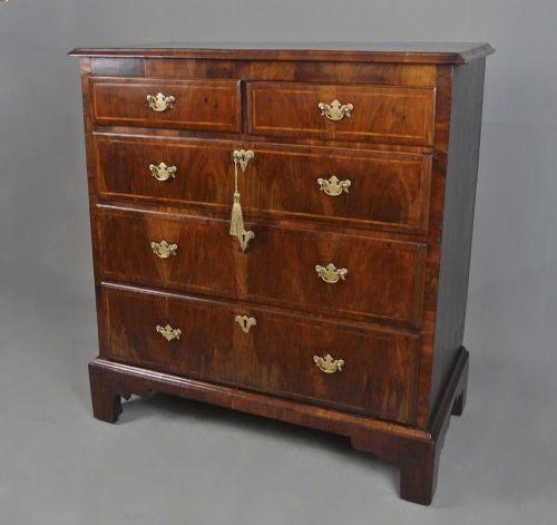 George II Walnut and Featherbanded Chest of Drawers C. 1750