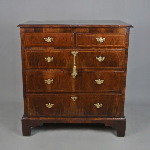 fig 1. George II Walnut and Featherbanded Chest of Drawers c. 1750