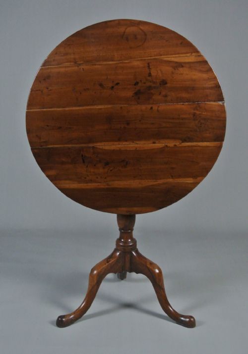 fig 1. Georgian Yew Wood Tilt Top Wine Table