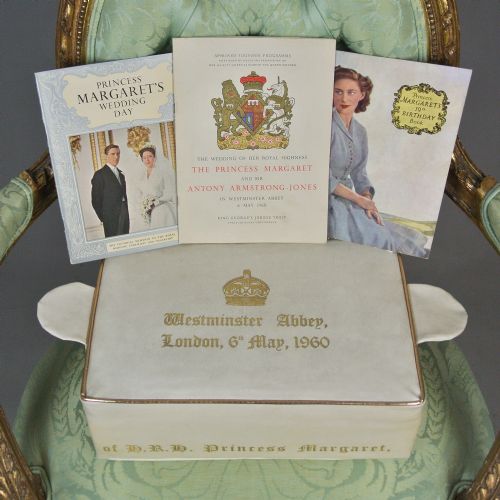 Princess Margaret’s Wedding 1960 - Original Cream Leather & Gold Kneeling Hassock