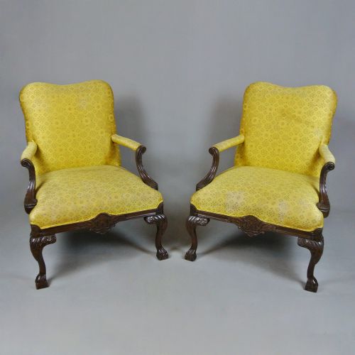 Pair of 19th Century Mahogany Gainsborough Design Chairs  C. 1890