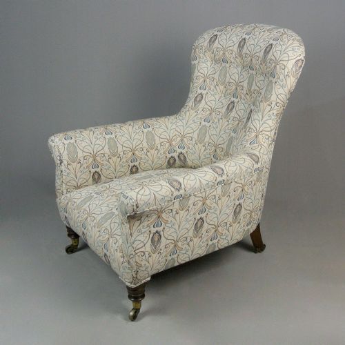 Victorian Button Back Arm Chair in the Manner of Howard and Sons C. 1870
