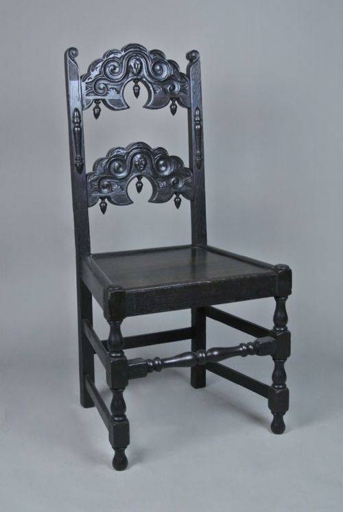 fig 2. Set of Six Early Oak Yorkshire Back Stools - 5 plus 1
