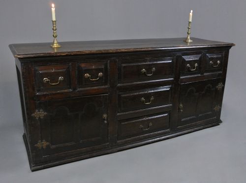 Substantial Queen Anne Elm and Oak Enclosed Dresser C. 1700