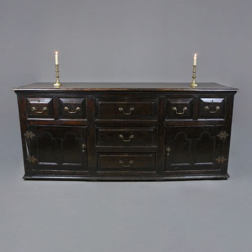 fig 1. Substantial Queen Anne Elm and Oak Enclosed Dresser c. 1700