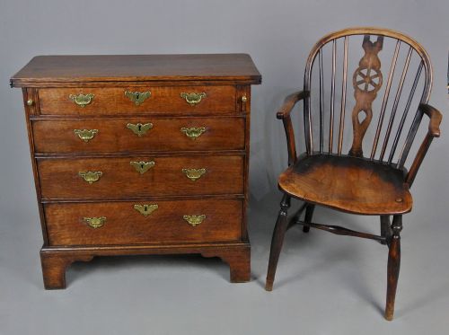 fig 1. George II Oak Bachelor’s Chest of Small Proportions c. 1740