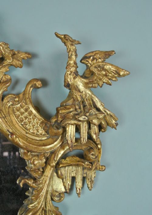 fig 2. Important George II Chippendale Period Carved Giltwood Girandole Mirror c. 1750