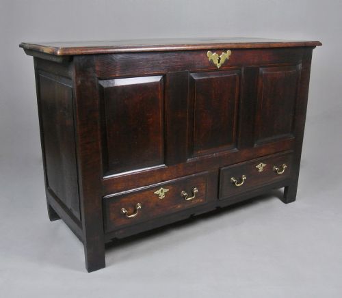fig 1. Original and Beautiful George II Oak Mule Chest c. 1750