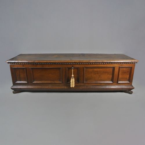 Impressive 17th Century Italian Walnut Cassone C. 1680