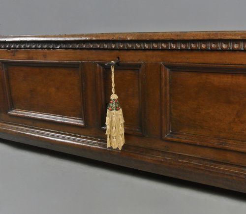 fig 2. Impressive 17th Century Italian Walnut Cassone c. 1680