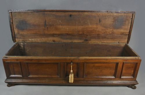 fig 4. Impressive 17th Century Italian Walnut Cassone c. 1680