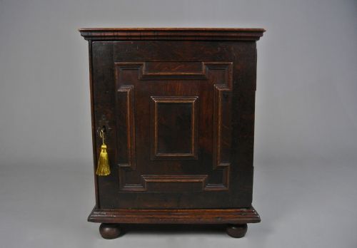 17th Century Table Top Oak Spice Cabinet C. 1670