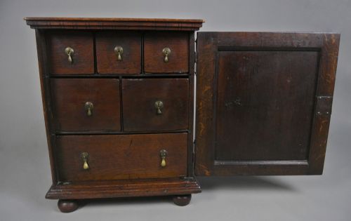 fig 2. 17th Century Table Top Oak Spice Cabinet c. 1670