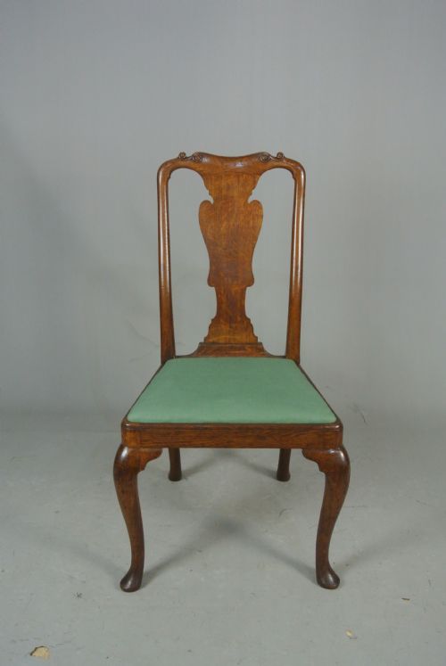 fig 3. Excellent Set of Eight George I Design Oak Dining Chairs c. 1900
