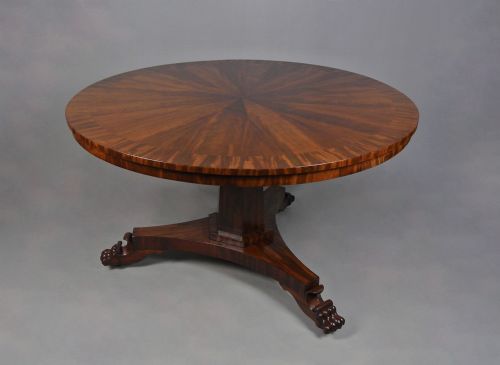 Very Fine Regency Circular and Radial Flame Mahogany Dining Table C. 1825