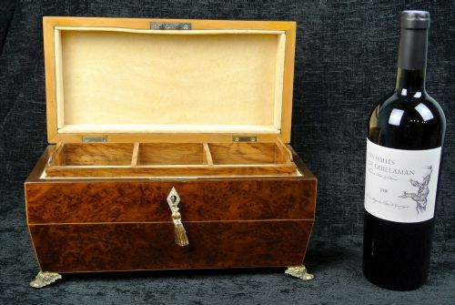 fig 1. Wonderful Crafted Georgian Burr Yew and Oak Jewellery Casket c. 1825