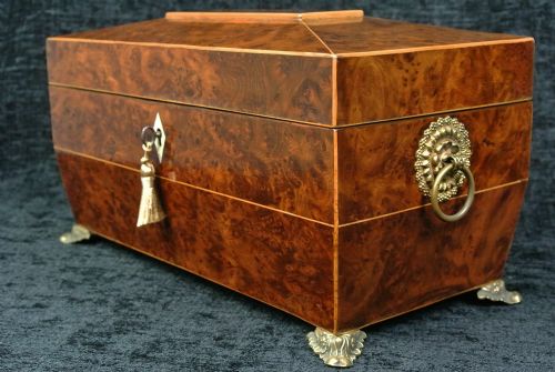 fig 3. Wonderful Crafted Georgian Burr Yew and Oak Jewellery Casket c. 1825