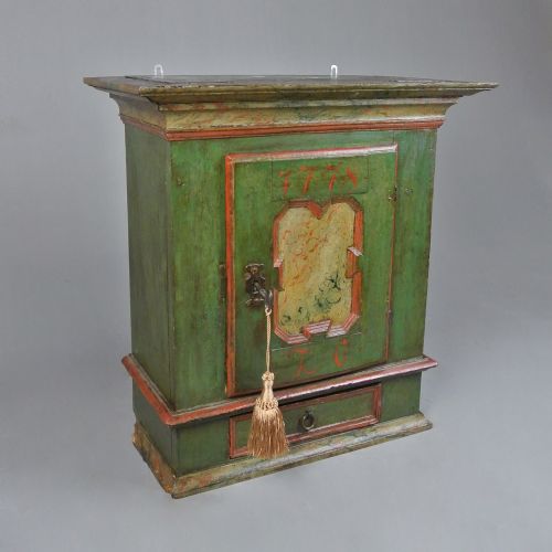 Painted Late 18th Century Swedish Wall Cabinet Dated 1778