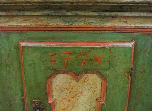 fig 2. Painted Late 18th Century Swedish Wall Cabinet dated 1778