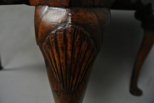 fig 3. Glorious Queen Anne Figured Walnut Lowboy with Original Brasses c. 1710