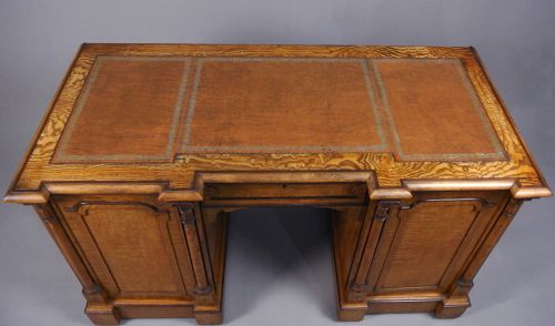 fig 1. Superb Hungarian Ash Desk Attributed To Howard & Sons C. 1875