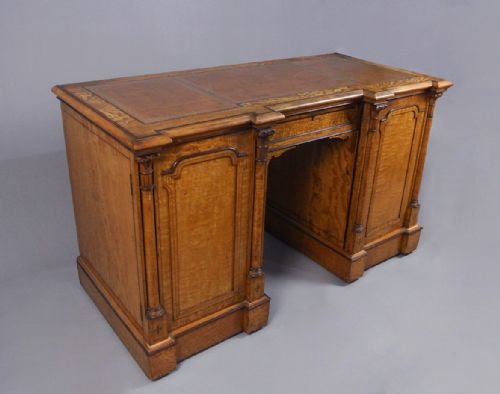 Superb Hungarian Ash Desk Attributed to Howard & Sons  C. 1875