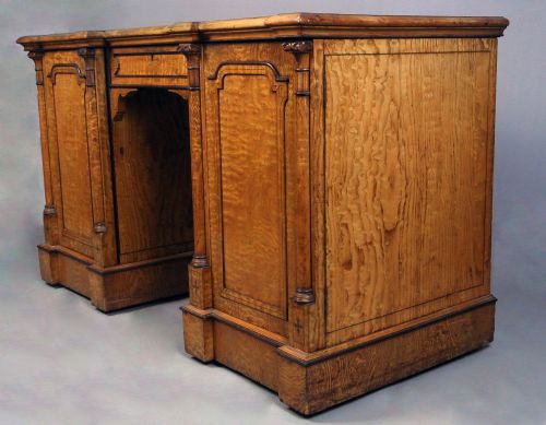 fig 4. Superb Hungarian Ash Desk Attributed To Howard & Sons C. 1875