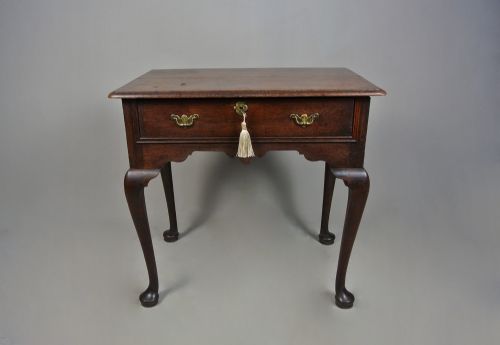 George II Oak Lowboy with Original Brasses C. 1750