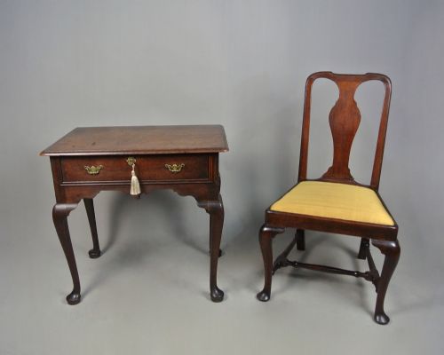 fig 1. George II Oak Lowboy with Original Brasses c. 1750
