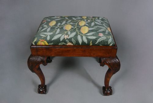Solid Elm George III Ball and Claw Footed Stool C. 1760