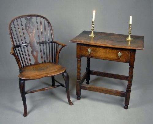 fig 1. Early 18th Century Oak and Elm Lowboy c. 1710