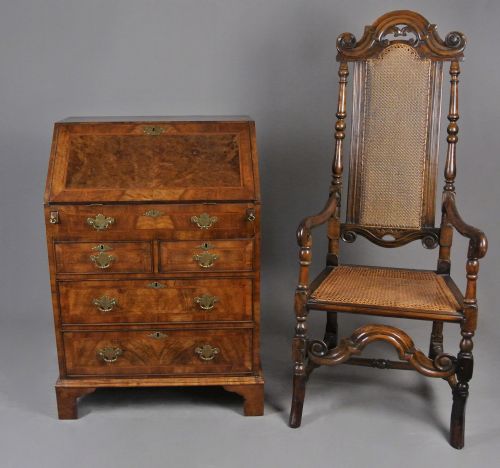 fig 1. Petite and Beautiful George II Walnut Bureau c. 1750