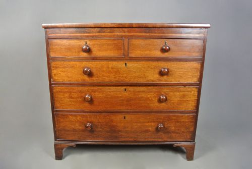 Early 19th Century Oak and Walnut Crossbanded Chest of Drawers C. 1840