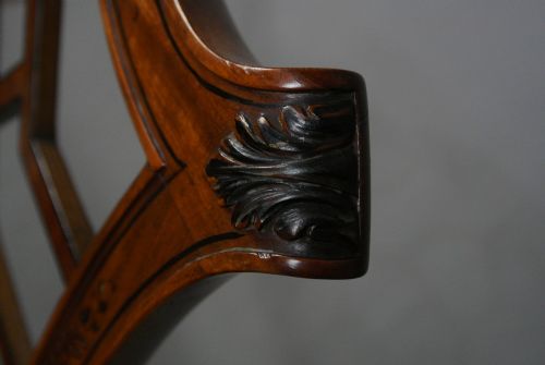 fig 3. Superb Satinwood and Hand Painted Chinoiserie Cockpen Armchair c. 1900