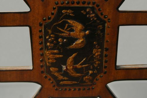 fig 4. Superb Satinwood and Hand Painted Chinoiserie Cockpen Armchair c. 1900