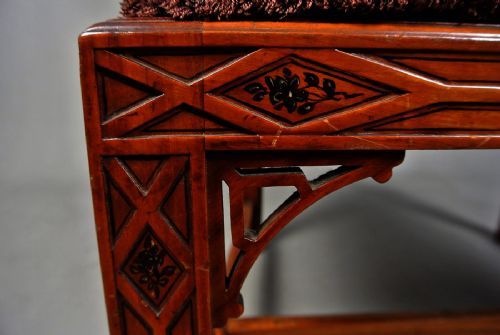 fig 5. Superb Satinwood and Hand Painted Chinoiserie Cockpen Armchair c. 1900