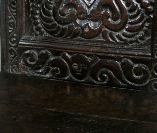 fig 2. Exceptionally Fine And Rare James I Oak Wainscot Chair Dated 1609