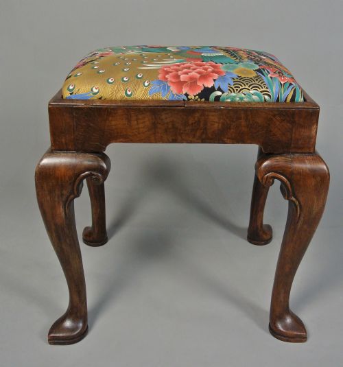Tall and Handsome George II Walnut Stool with Slipper Feet C. 1750