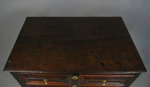 fig 2. Charles II Oak Chest of Drawers with Original Handles c. 1670
