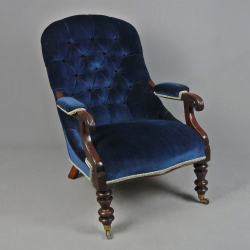 Victorian Mahogany Very Comfortable Library Chair C. 1820