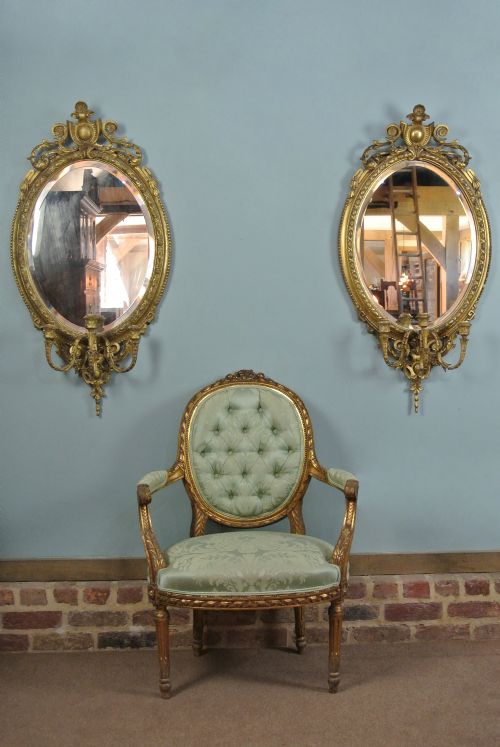 fig 1. Superb Pair of Mid-19th Century Girandole Mirrors c. 1850