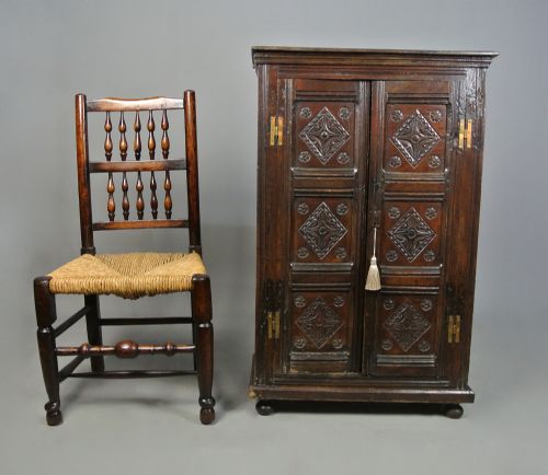 fig 1. Small and Beautiful 17th Century Oak Livery Cupboard c. 1680