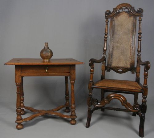 fig 3. Beautiful William and Mary Walnut Lowboy c. 1690