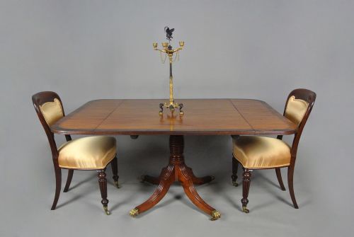 fig 1. Regency Brass Inlaid Mahogany & Rosewood Dining Table c. 1820