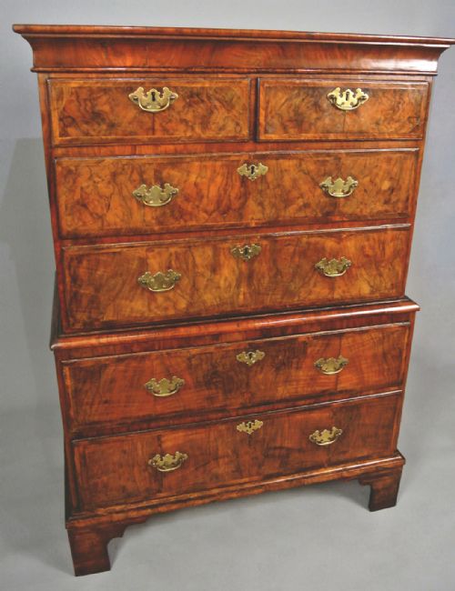fig 2. George II Walnut Chest on Chest of Very Small Proportions c. 1750