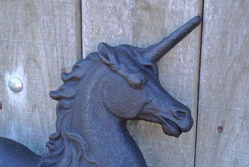 fig 1. Large Victorian Cast Iron Lion and Unicorn Figures c. 1870