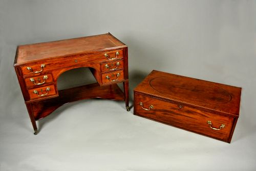 fig 5. Exemplary George III Mahogany Campaign Desk c. 1790